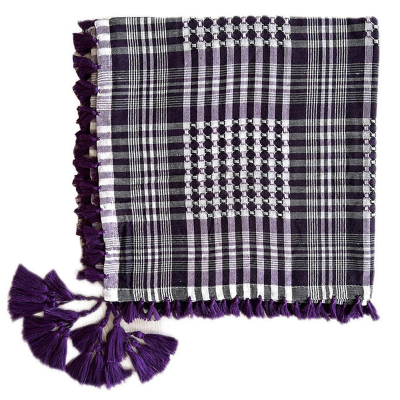 Checkered Pattern Shemagh Scarf Arabian Desert Scarves for Men Women Neck Head Wrap Keffiyeh Square Shawl with Tassels  Purple | Fruugo SG