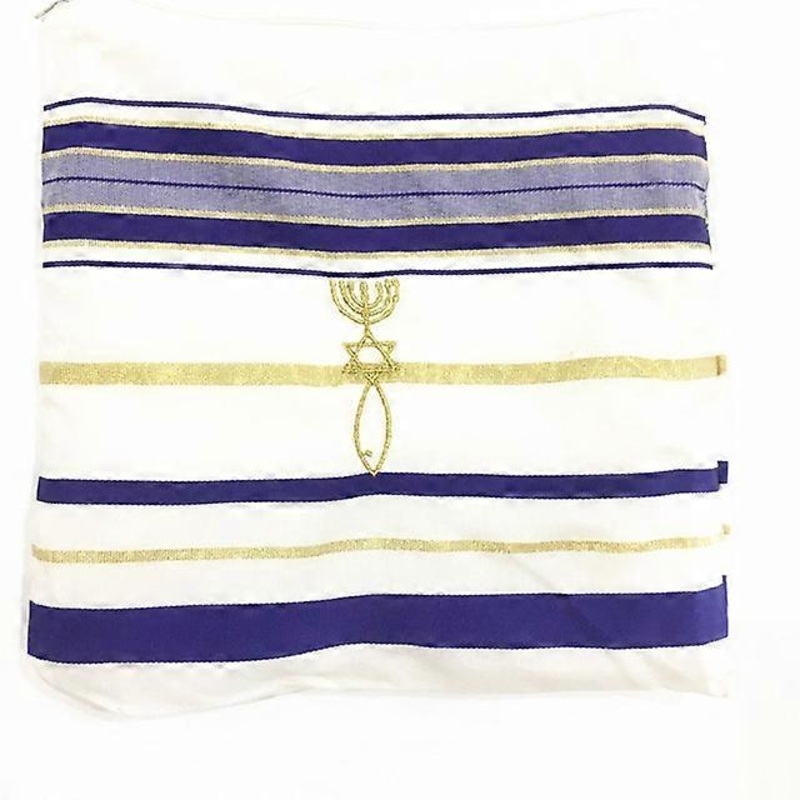 JKRISING Messianic Jewish Tallit Blue and Gold Prayer Shawl Talit and Talis Bag Prayer scarfs | Fruugo SG
