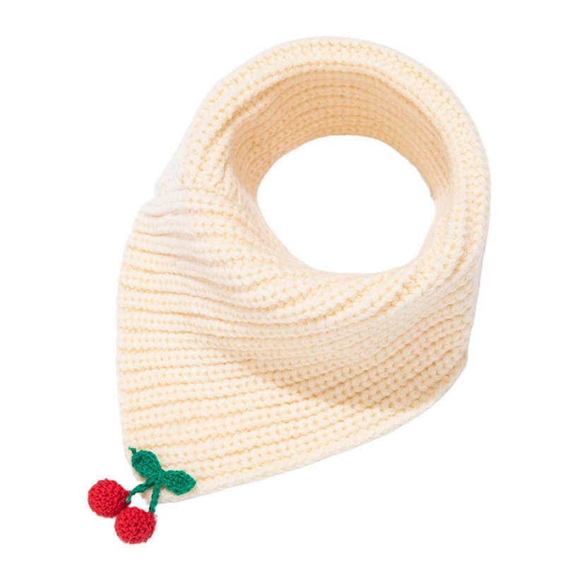 Kids Baby Winter Knitted for Triangle Scarf Cartoon Cherry Candy Color Neckerchief Wrap Thicken Crochet Neck Warmer Shaw  Beige | Fruugo SG