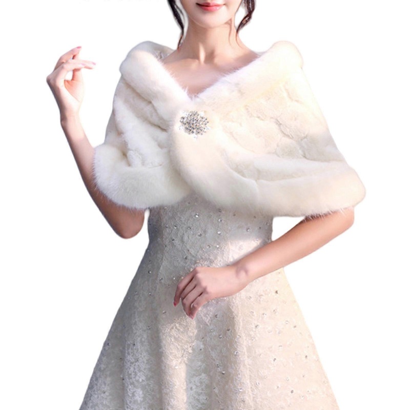 Luxurious Plush Shawl Neckerchief Shawl Plush Wrap Elegant Bridal Shawl for Weddings and Special Event  Style four | Fruugo SG