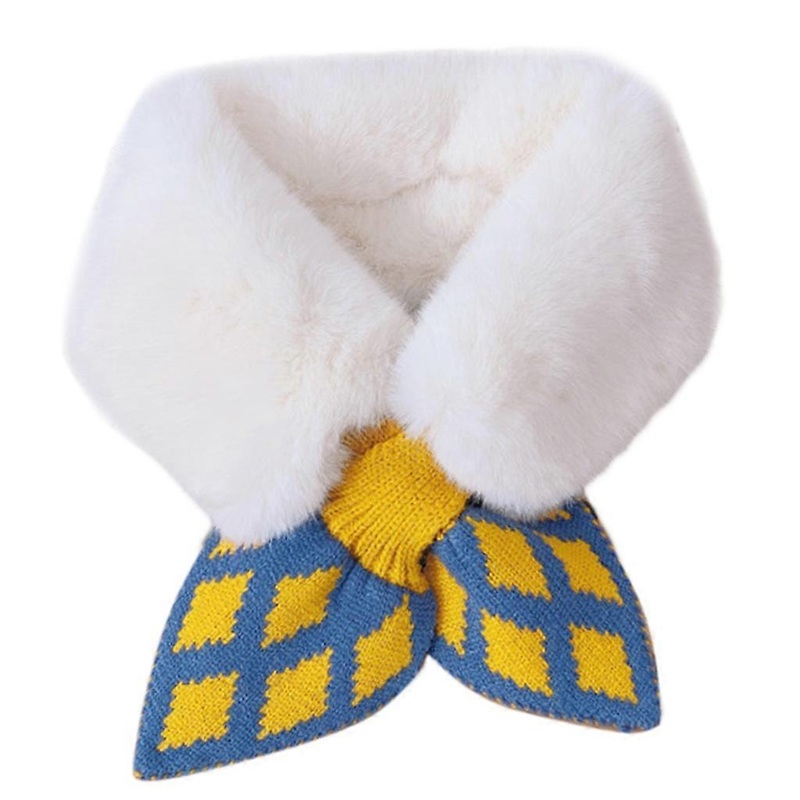 Plush Neck ScarvesFalse Collar Kids Faux Fur Collar Scarf Wool Collar Polka Dot Bow Tie Neckerchief Scarfs Diamond Grid  Rhombus white | Fruugo SG