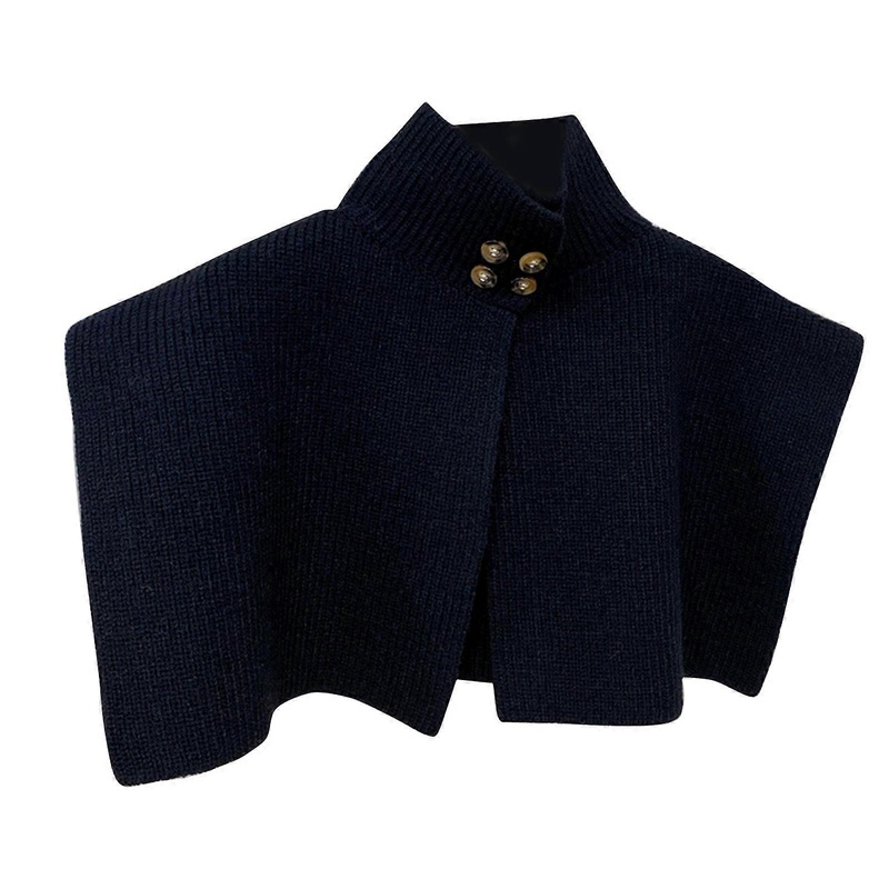 Woman Fuzzy Turtleneck Dickey Collar Side Slit Vest Turtleneck False Collar Detachable Sweater Collar Shawl Sweater  Black | Fruugo SG