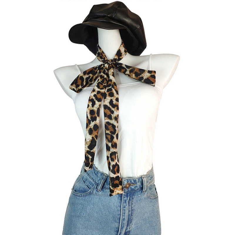 Year 2000 Inspired Leopard Print Neck Scarf Soft Silky Polyester Fabric Long Neckerchief Bag Decorative Handle Strap | Fruugo SG