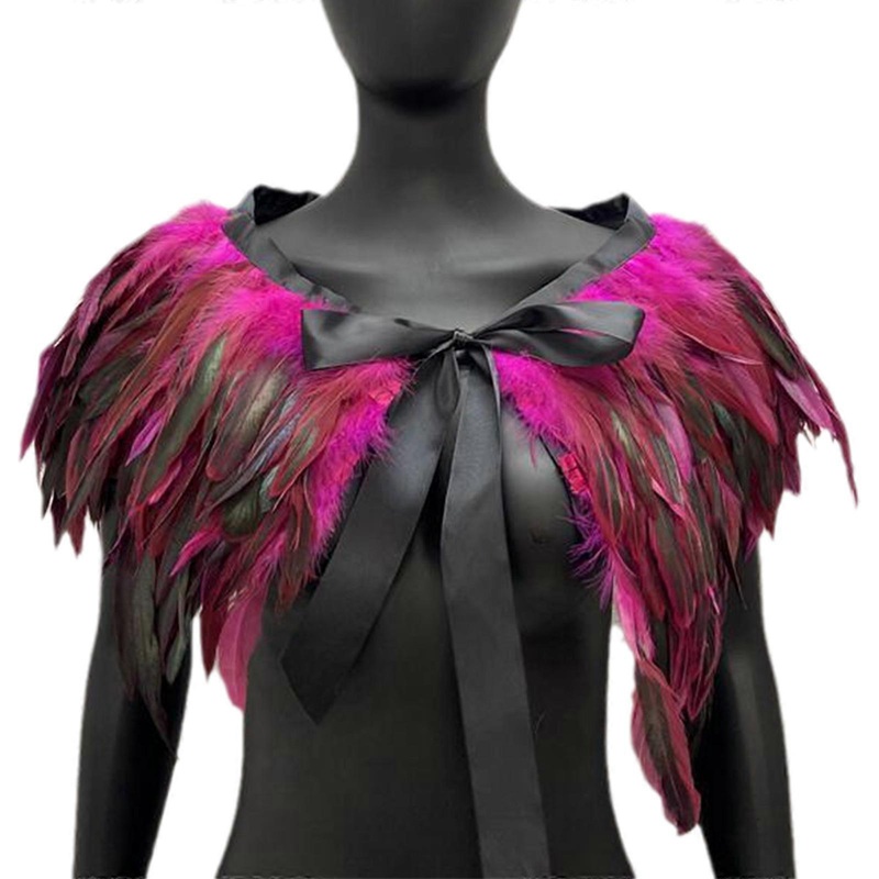Adjustable Feather Cape Collar Suitable for Women and Men at Halloween Parties 1920s Banquet Vintage Feather Shrug  Rose Red | Fruugo SG