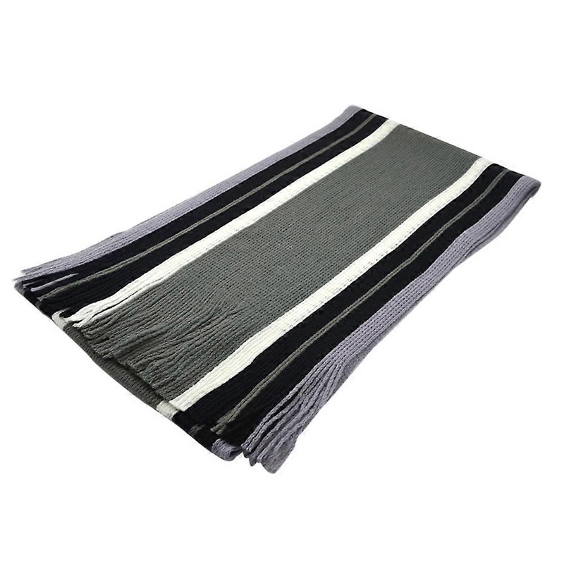 Men Cold Weather Scarves Cashmere Like Striped Scarf Winter Warm Knitted Neck Warmer Wrap 180x24x0.5CM 1Set | Fruugo SG