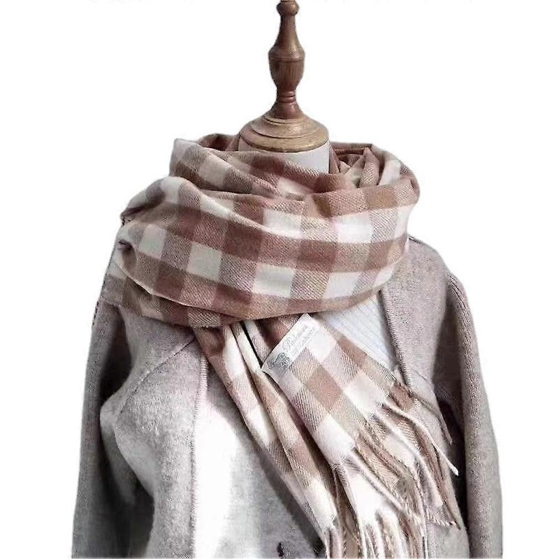Plaid Pashmina Scarf Winter Warm Shawl Long Wrap for Students | Fruugo SG