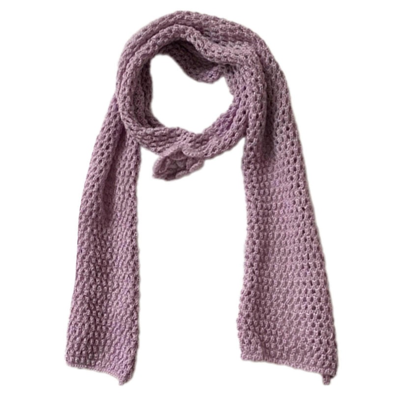 Soft Acrylic Knitted Scarf Flower Decoration Neckerchief Narrow Neck Warmer for Both Genders Seeking Unique Accessories  Purple | Fruugo SG