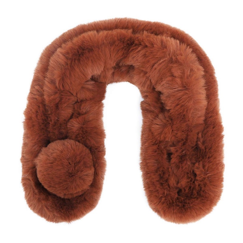 Soft Scarf for Women Winter Faux Rabbit Ring Plush Scarf Durable Easy to Carry Brown 68x14x3 Cm 1Pcs | Fruugo SG