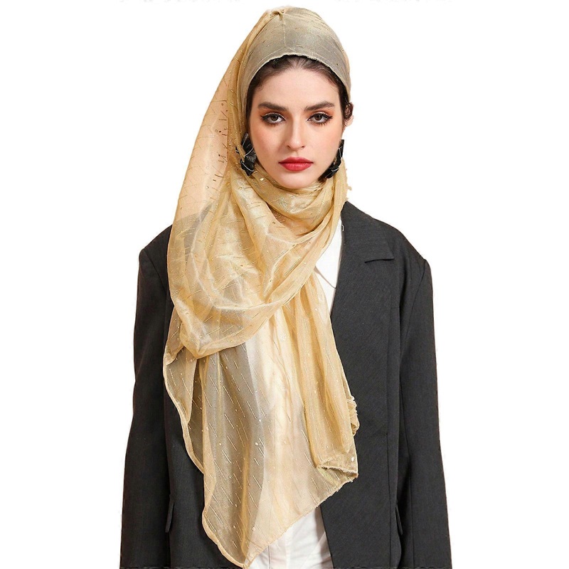 Women’s Hijab Muslims Headscarf Easy Wearing Headwrap Scarf for Busy Modern Lady Girls Large Rectangle Neckerchief  Beige | Fruugo SG