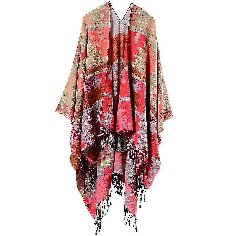 Women’S Retro Style Vintage Pattern Tassel Poncho Shawl Cape Wraps | Fruugo SG