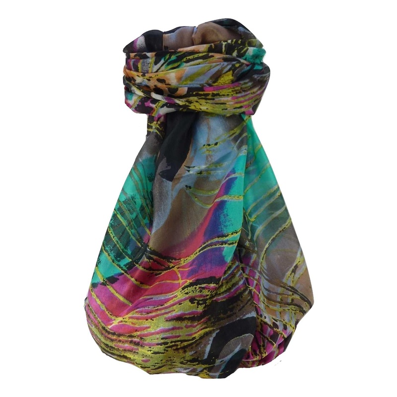 Mulberry Silk Contemporary Long Scarf Venkata Pink by Pashmina & Silk | Fruugo SG