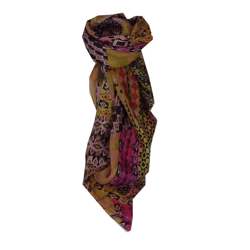 Mulberry Silk Contemporary Square Scarf Bahar Cerise by Pashmina & Silk | Fruugo SG