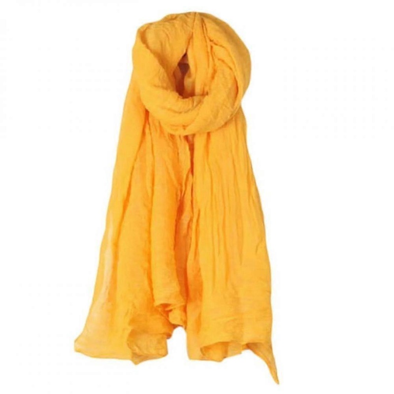 Solid color cotton and linen scarf, women’s artistic sunscreen scarf, scarf, beach long scarf -51 # light turmeric | Fruugo SG