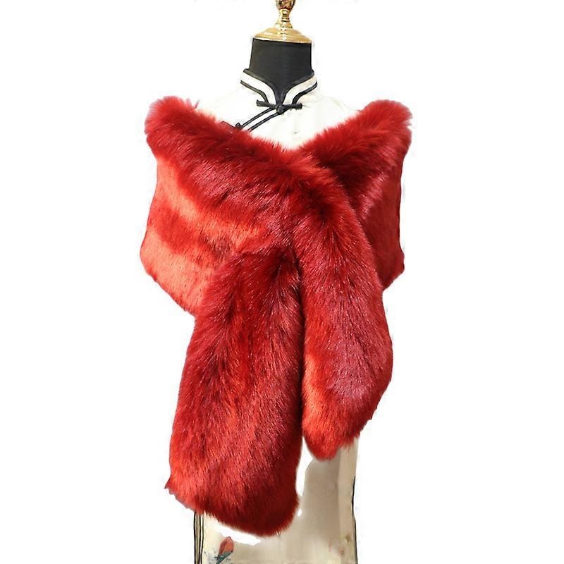 Women’s Faux Fur Shawl Party Faux Fur Collar Fur Wraps for Winter Bridal Wedding Cover Up | Fruugo SG