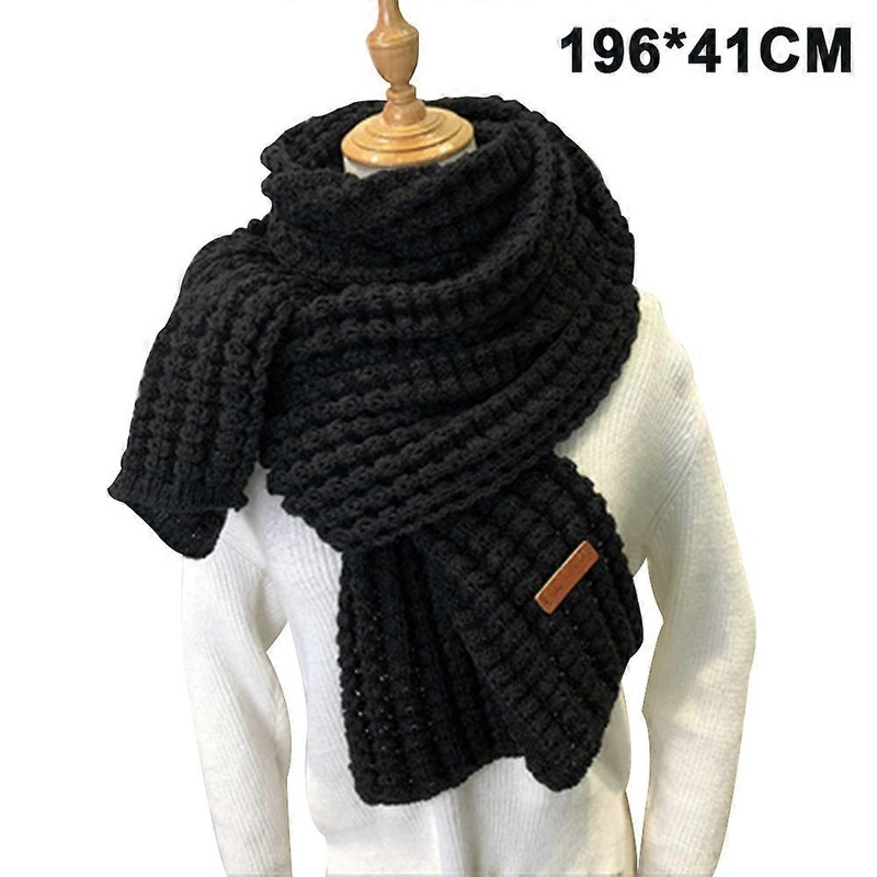 Woolen Scarf Women, Thickened Warmth Student Girl Shawl Black | Fruugo SG