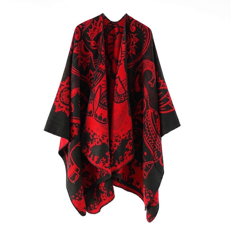 Ethnic Style Faux Cashmere Shawl Versatile Travel Cape for Effortless Layering | Fruugo SG