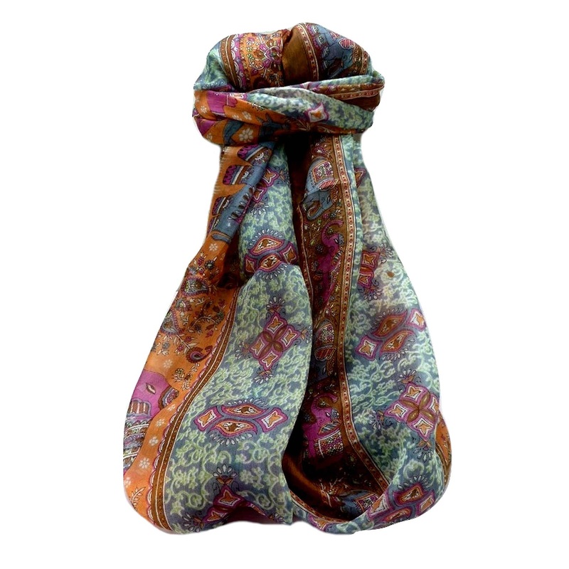 Mulberry Silk Traditional Long Scarf  Jaan Chestnut by Pashmina & Silk | Fruugo SG