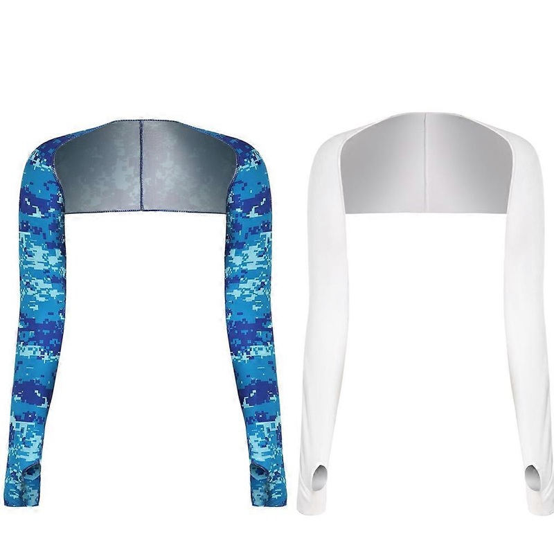 PAC KOF 2 UV protection short top Women’s sun protection scar warm clothing Ice silk cooling scar warm clothing with finger holes blue/white | Fruugo SG