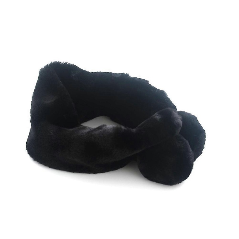 Scarves For Women Girls Black Scarf Shawl Wrap Winter Wear Imitation Rabbit 1Pcs | Fruugo SG
