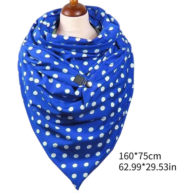 Women Polka Dot Print Large for Triangle Scarf with Clip Winter Thicken Neck Warmer Snood Thermal Blanket Poncho Windproof Shawl Wrap  Yellow | Fruugo SG