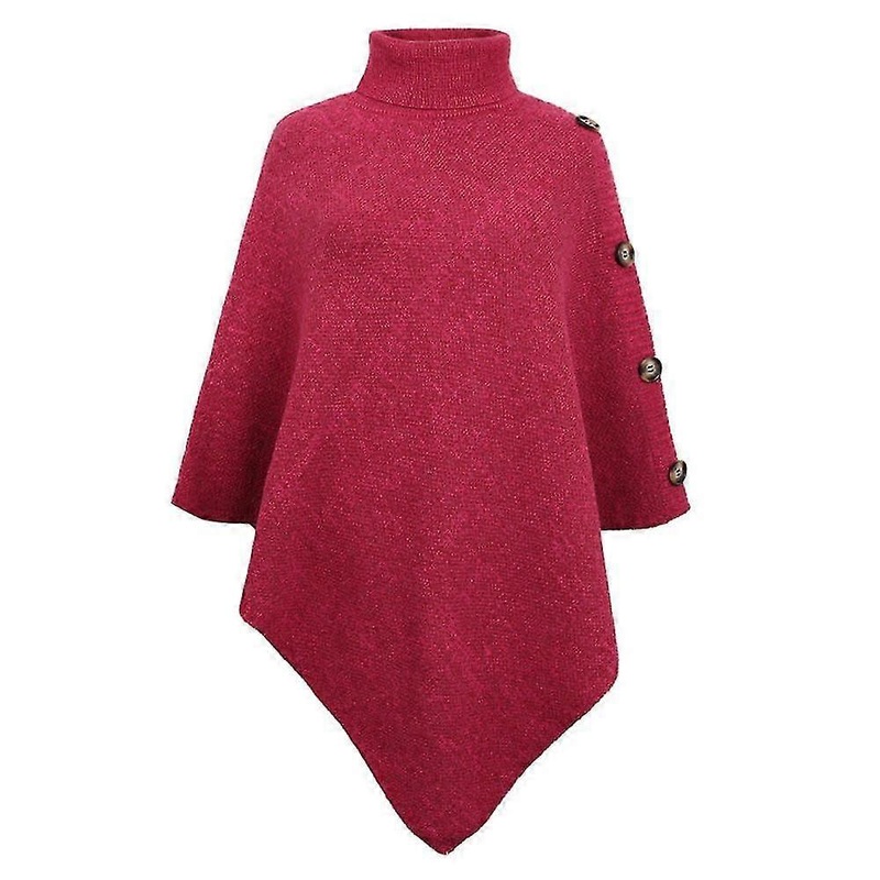 Womens Crochet Poncho Buttons Cape Shawl Wrap Poncho Sweater For Ladies | Fruugo SG