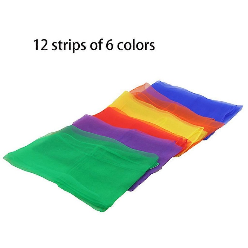 12Pcs 6 Colors Dance Music Scarves Transparent Chiffon Square Scarf for Children Juggling Kindergarten 24 x 24 Inches | Fruugo SG