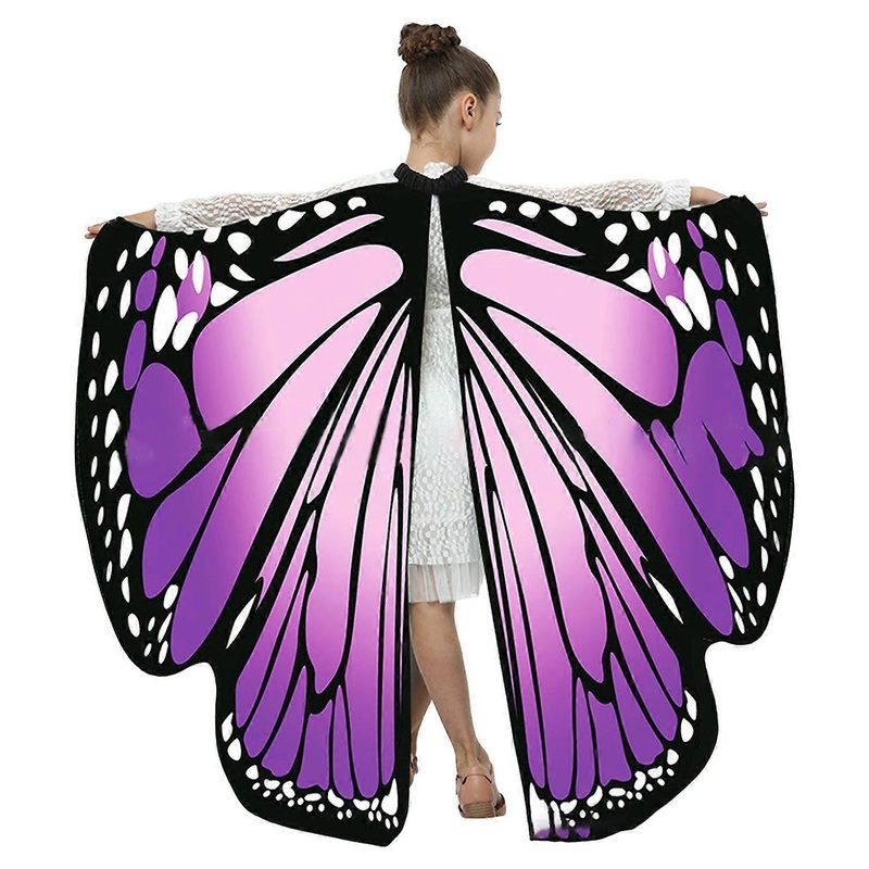 Butterfly Wings Shawl Cape Fairy Nymph Pixie Cosplay Accessory Soft Silky Halloween Dress Up Party | Fruugo SG