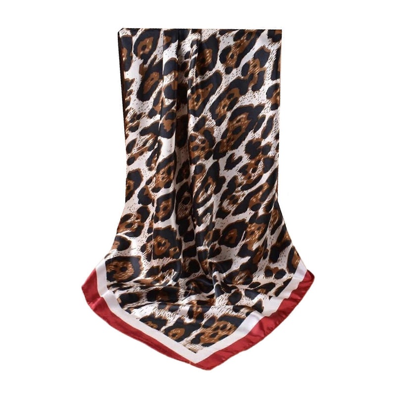 Classical Animal Print Square Scarf Lightweight Breathable Polyester Neckerchief Stylish Headwear Wrap 4 Color Available  Red | Fruugo SG