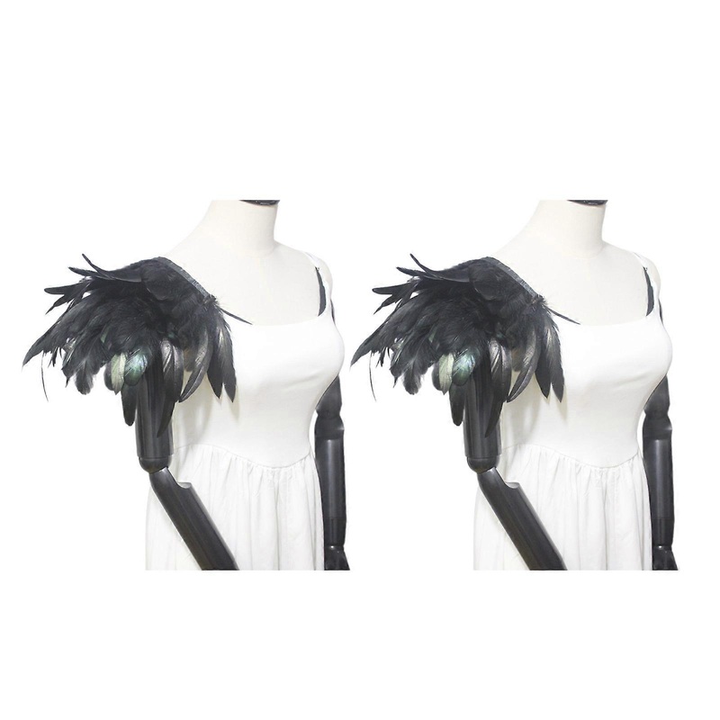 Gothic Shoulder Pads Stage Costume Feather Shoulder Pads Shoulder Jewelry  Halloween Raven Costume | Fruugo SG