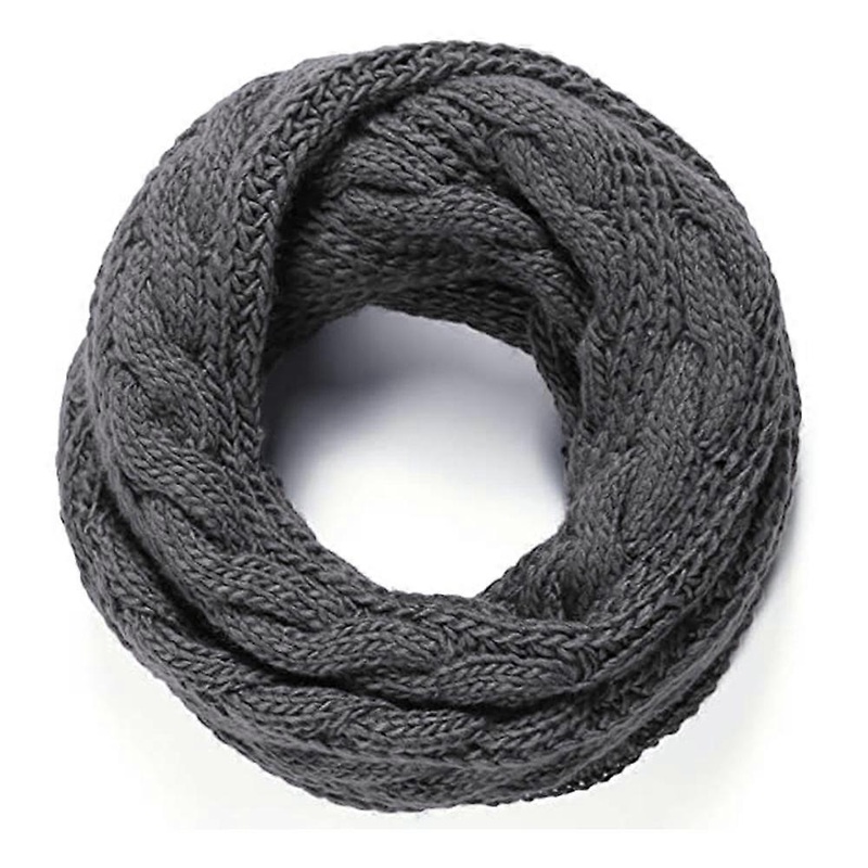Winter Warmth and Thickened Bib Two Circles Woolen Twist Scarf Dark gray | Fruugo SG