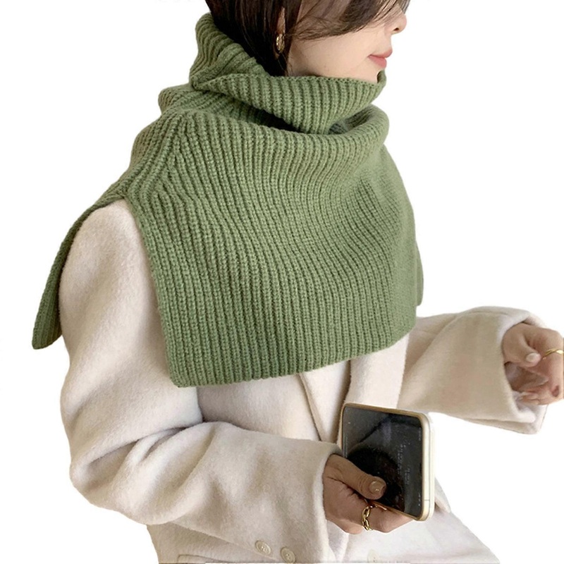 Women Autumn Winter Knitted Scarf Turtleneck Side Split Shawl Scarf Thick Warm High Neck Collar | Fruugo SG