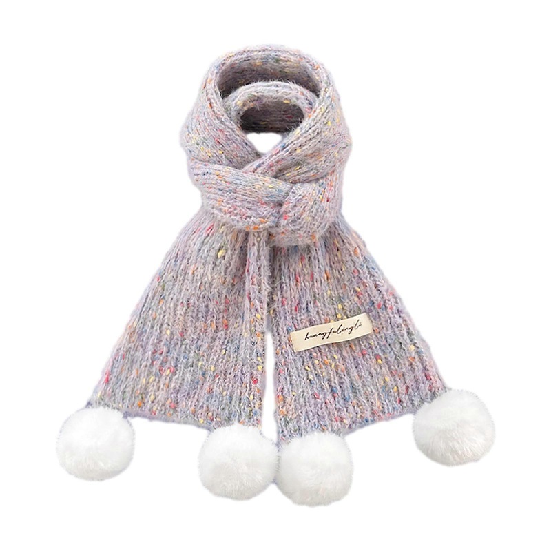 Women Scarf Winter Warm Scarves Pompoms Tassels Neck Scarf Fashion Color Scarf Shawl Girl Outfit Cold Weather Long Scarf  Light Purple | Fruugo SG