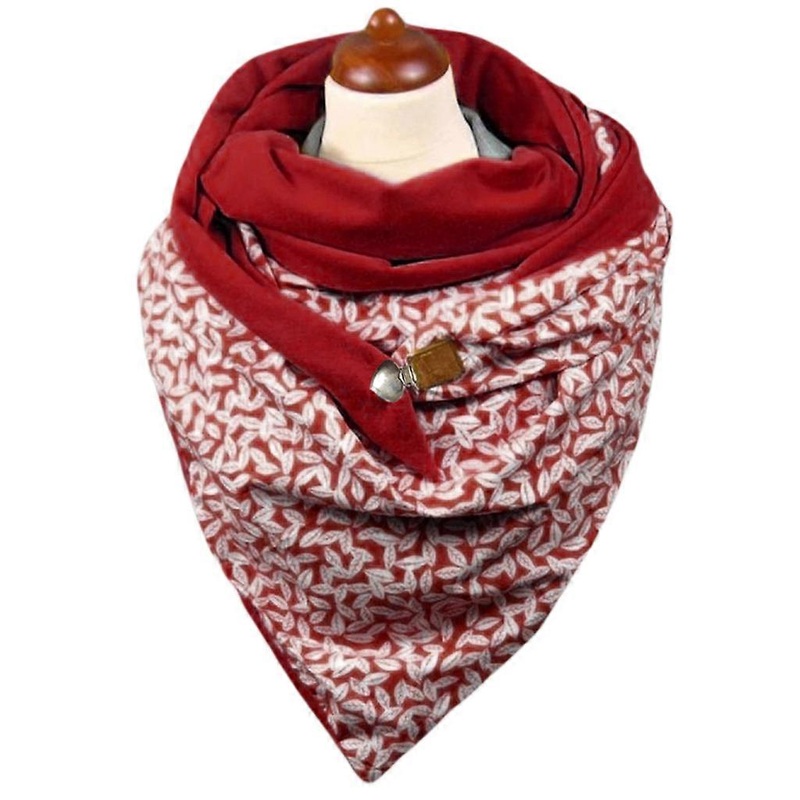 Women Winter Thick Warm Large for Triangle Scarf with Button Clip Vintage Geometric Patterns Neck Warmer Shawl Wrap Ponc  W44 R | Fruugo SG