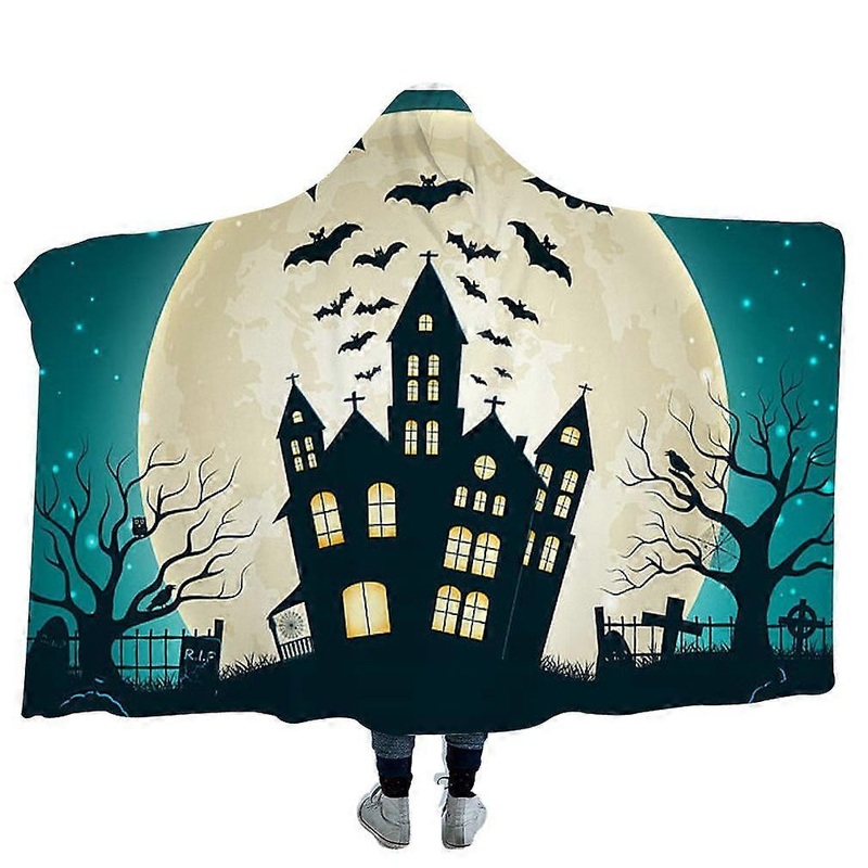Dual Sided Halloween Hooded Cloak Thicken Blanket Warm Poncho | Fruugo SG