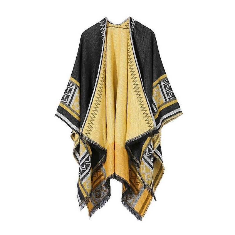 Geometric Shawl Scarf Open Front Poncho Winter Cardigant for Lady | Fruugo SG