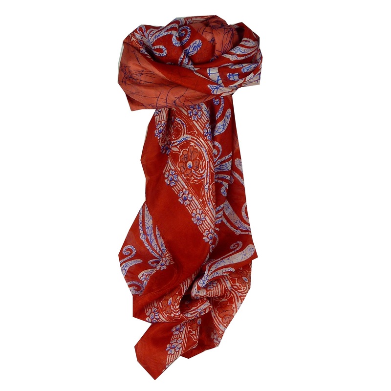 Mulberry Silk Classic Square Scarf Geena Red by Pashmina & Silk | Fruugo SG