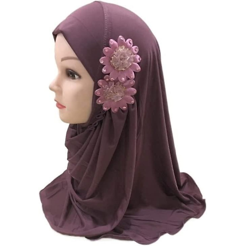 Muslim Hijab For Women Beautiful Small Girl Hijab With Flowers Fit 2-7 Years Old Kids Pull On Scarf Headscarf Hijab | Fruugo SG