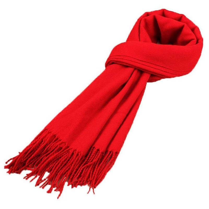 Red Pashmina Scarf Warm Neck Wrap Thicken Shawl for Lady | Fruugo SG