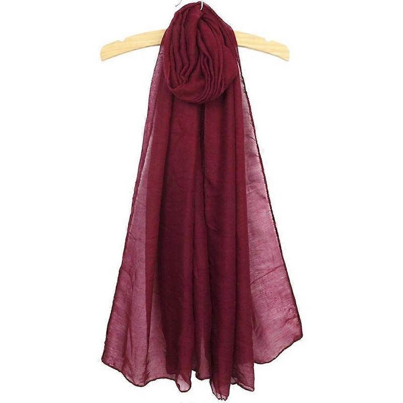 Solid Color Warm Scarf Cotton Wraps Long Shawl Scarf Multi Purpose Neckerchief for Woman | Fruugo SG