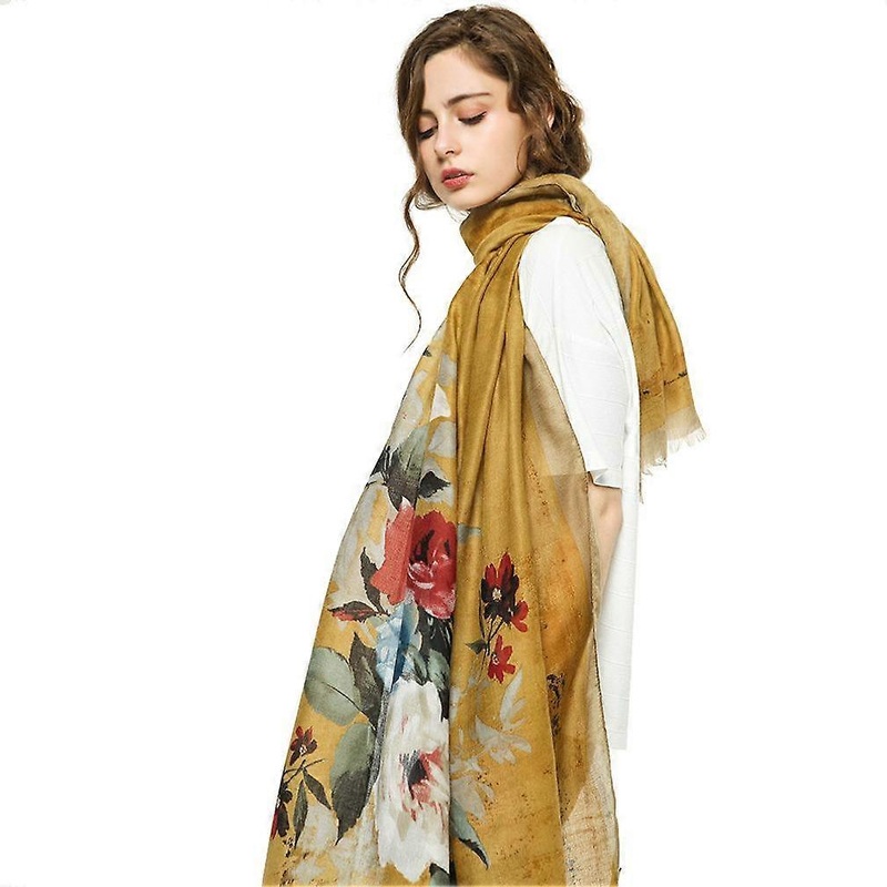 Vintage Floral Thin Scarf Cotton Fabric Wraps Fashion Printed Scarf for Lady | Fruugo SG