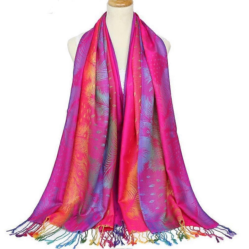 Warm Scarf Tribe Shawl Fringed Scarf Jacquard Pattern Wraps for Lady | Fruugo SG