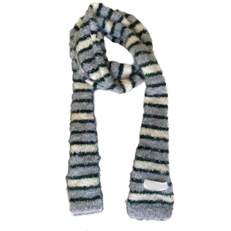 Women Skinny Scarf Knit Thin Knit Belt Long Tie Scarf Bag Handle Wrap Choker Elegant Striped Scarf Decoration  Light Grey | Fruugo SG