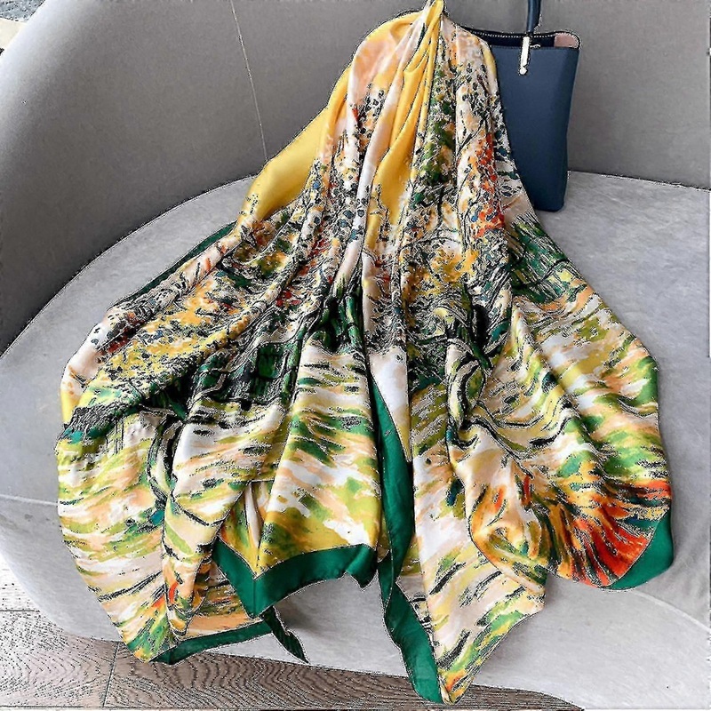 Womens 100% Large Mulberry Silk Scarf Long Satin Scarf Fashion Designer Scarf Lightweight Wraps, St-004 | Fruugo SG