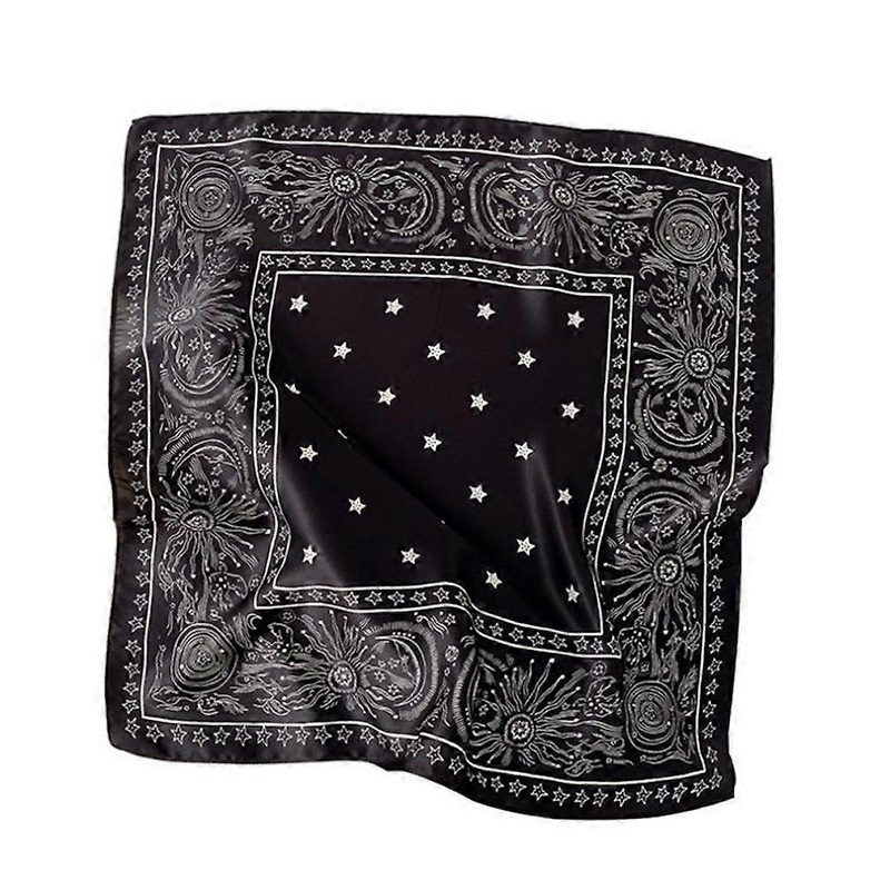 Black Stars Silky Kerchief Elegant Shawl Uniform Wrap Fashion Scarf for Lady | Fruugo SG