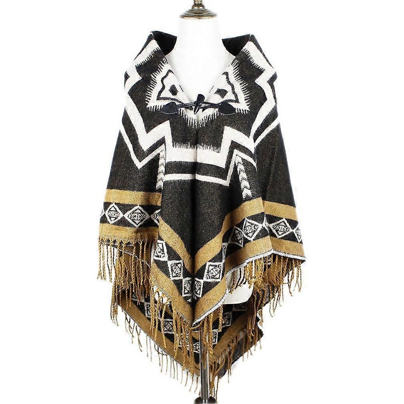 Golilla Shawl Scarf Open Front Poncho Winter Cardigant with Tassel for Lady | Fruugo SG