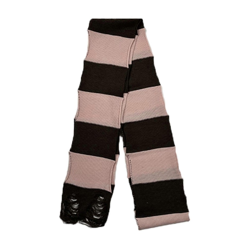 Lady Distressed Cool Scarve Narrow Style Girl Stripe Long Knitted Scarves Fashion Cloth Unisex Street Casual Neckerchief  Pink | Fruugo SG