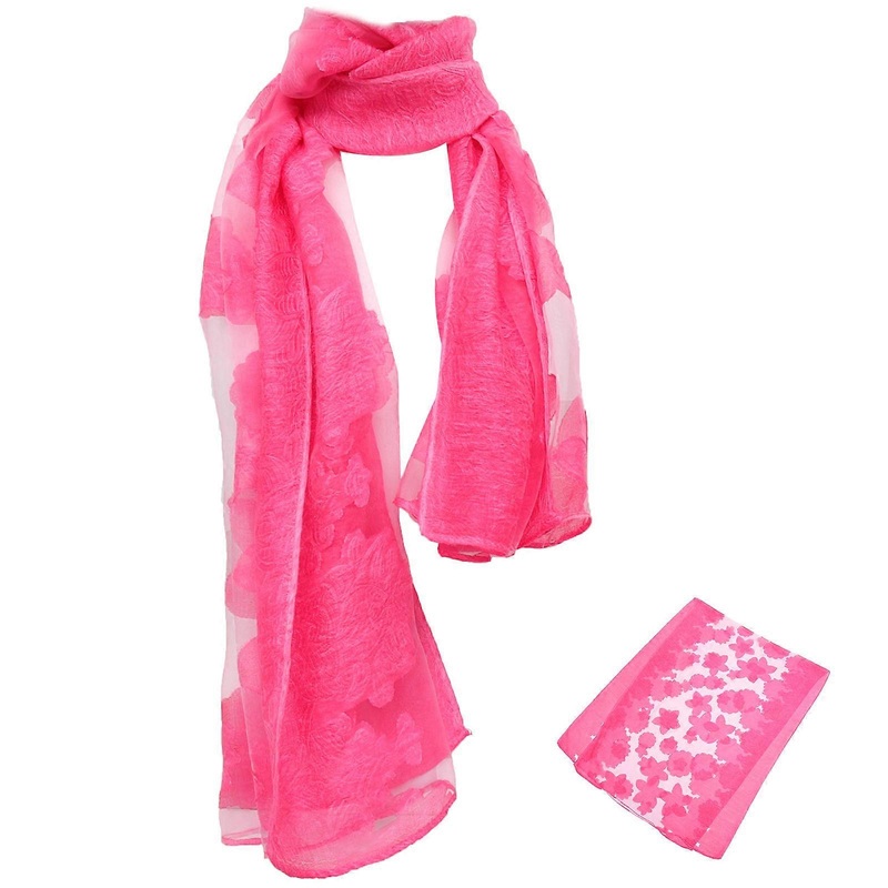 Lightweight Scarf For Women Rectangular Elegant Design For Summer Casual Wear Rosy 190X70CM 1Pack | Fruugo SG