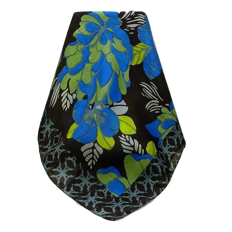 Mulberry Silk Contemporary Square Scarf Talatal Blue by Pashmina & Silk | Fruugo SG