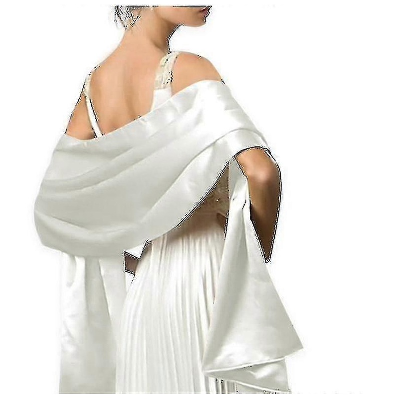 New Solid Color Evening Dress Shawl Long Satin Scarf Decorated Wedding Cheongsam With Satin Monochrome Shawl 1 pcs | Fruugo SG