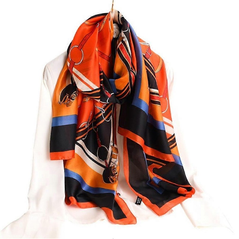 Satin Shawl Sun Proof Scarf with Floral Printing Chiffon Beach Cover up for Lady | Fruugo SG